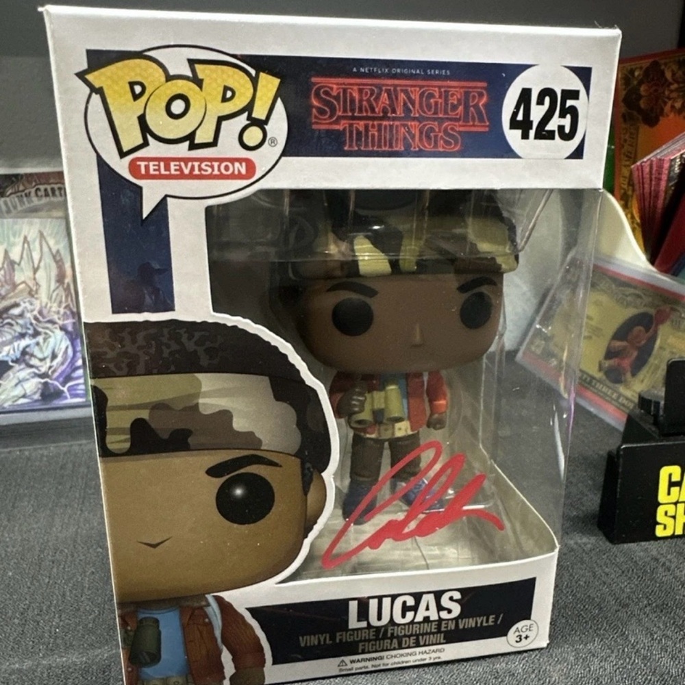 Funko Pop Stranger Things Lucas autographed authenticated